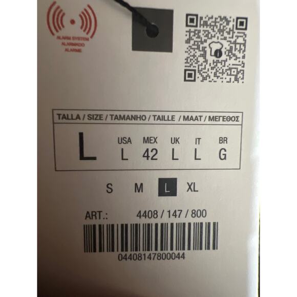 Zara Men Dress Preppy Stretch Button Down Shirt Black Size Large NWT - Picture 13 of 13